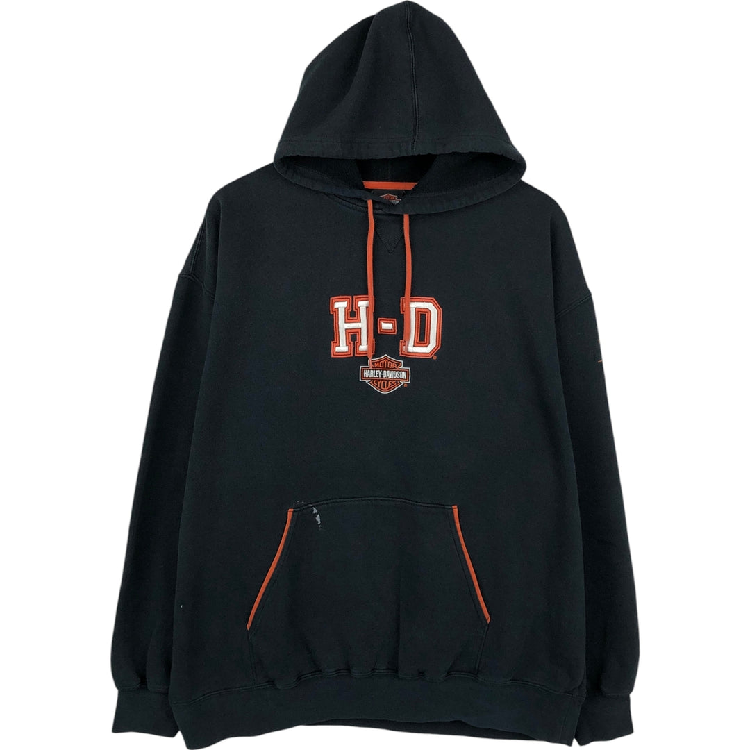 Harley-Davidson Advertising Pullover Hoodie, Men's XXL cotton black type Vintage Second Hand