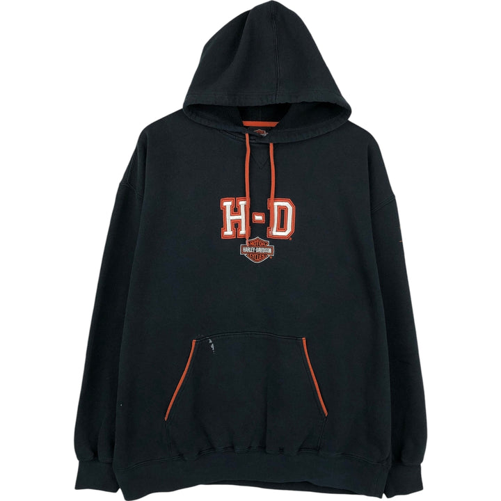 Harley-Davidson Advertising Pullover Hoodie, Men's XXL cotton black type Vintage Second Hand
