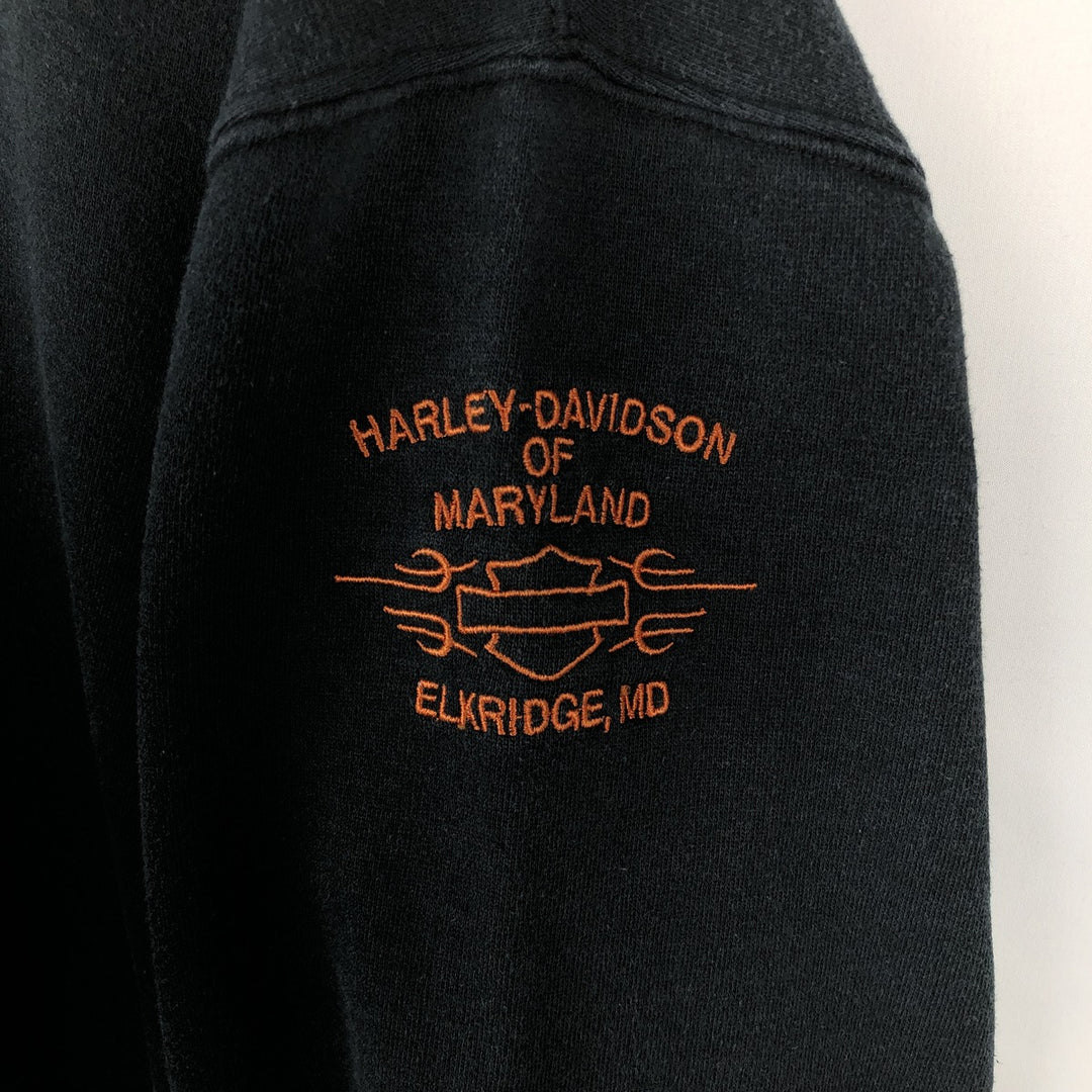 Harley-Davidson Advertising Pullover Hoodie, Men's XXL cotton black type Vintage Second Hand