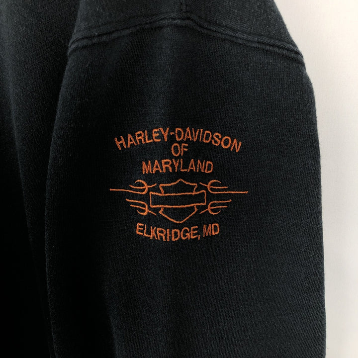 Harley-Davidson Advertising Pullover Hoodie, Men's XXL cotton black type Vintage Second Hand