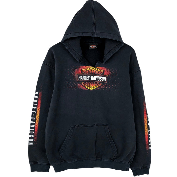 2000'S Harley-Davidson Advertising Pullover Hoodie, Men's Size L unclear black type Vintage Second Hand