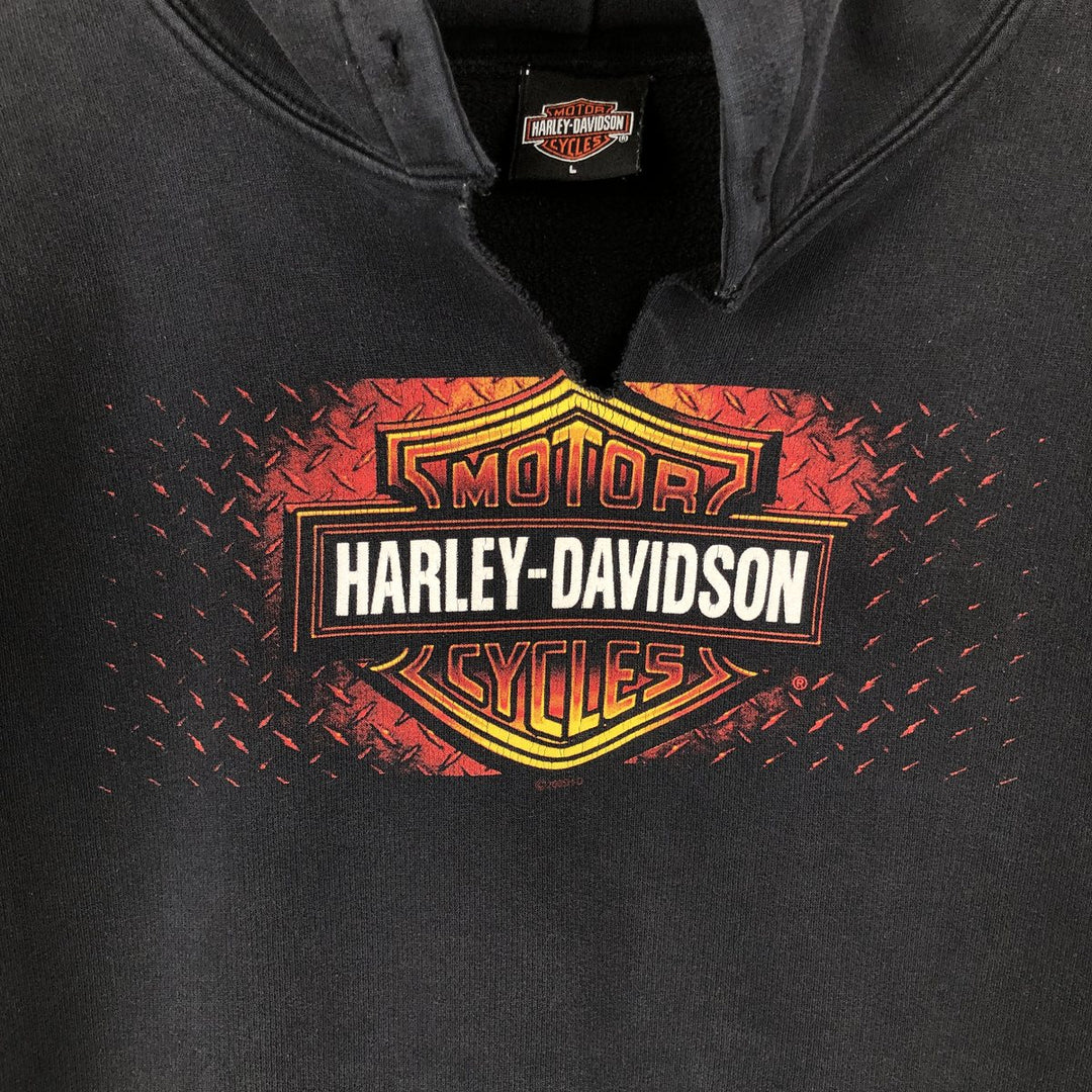 2000'S Harley-Davidson Advertising Pullover Hoodie, Men's Size L unclear black type Vintage Second Hand