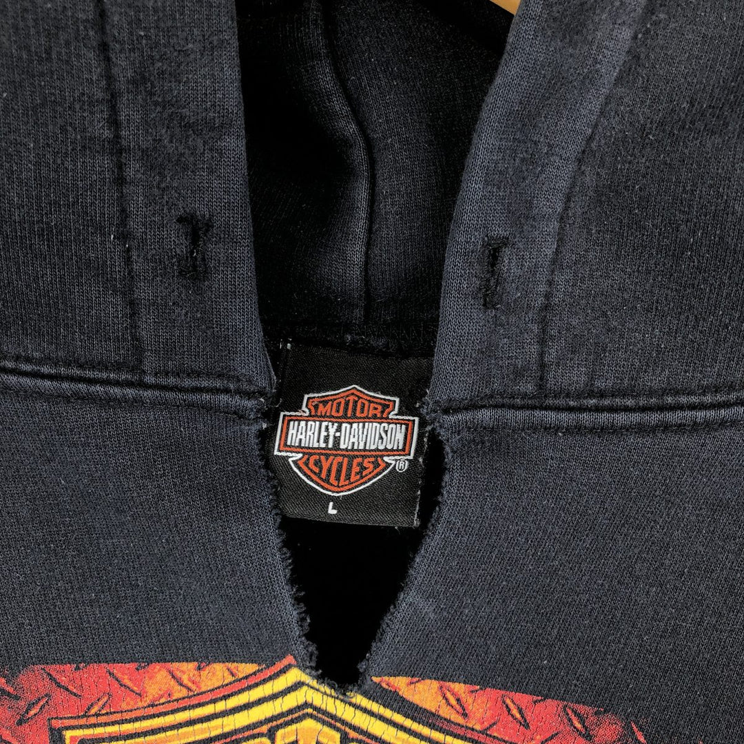 2000'S Harley-Davidson Advertising Pullover Hoodie, Men's Size L unclear black type Vintage Second Hand