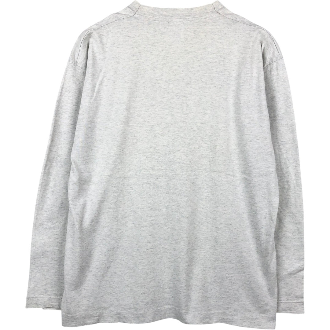 90'S Fruit of the Loom Long Sleeve T-Shirt, Made in USA, Men's Size L, Vintage cotton gray type Vintage Second Hand
