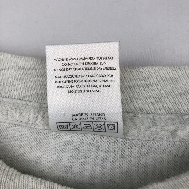 90'S Fruit of the Loom Long Sleeve T-Shirt, Made in USA, Men's Size L, Vintage cotton gray type Vintage Second Hand