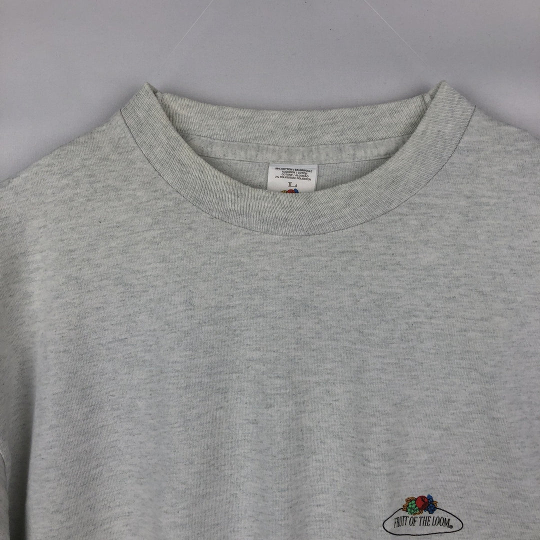 90'S Fruit of the Loom Long Sleeve T-Shirt, Made in USA, Men's Size L, Vintage cotton gray type Vintage Second Hand