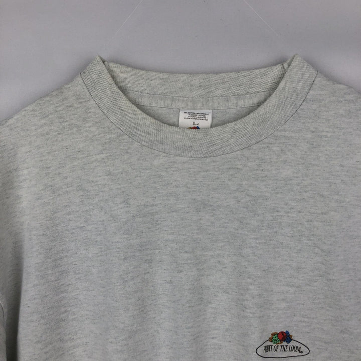 90'S Fruit of the Loom Long Sleeve T-Shirt, Made in USA, Men's Size L, Vintage cotton gray type Vintage Second Hand