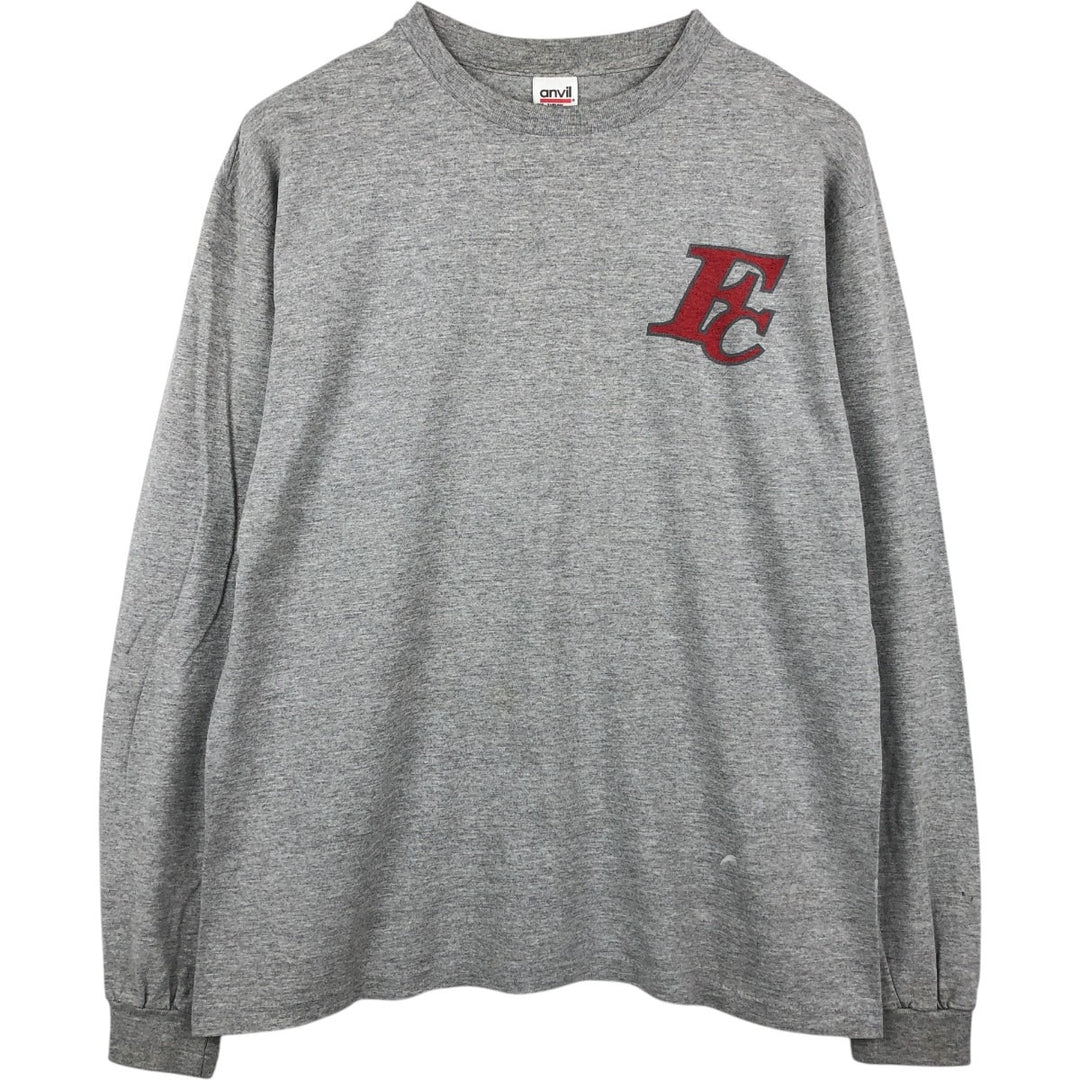 90'S Anvil Long-Sleeve T-Shirt, Made in USA, Men's XL (approx.), Vintage cotton gray type Vintage Second Hand