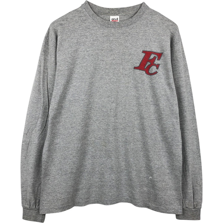 90'S Anvil Long-Sleeve T-Shirt, Made in USA, Men's XL (approx.), Vintage cotton gray type Vintage Second Hand