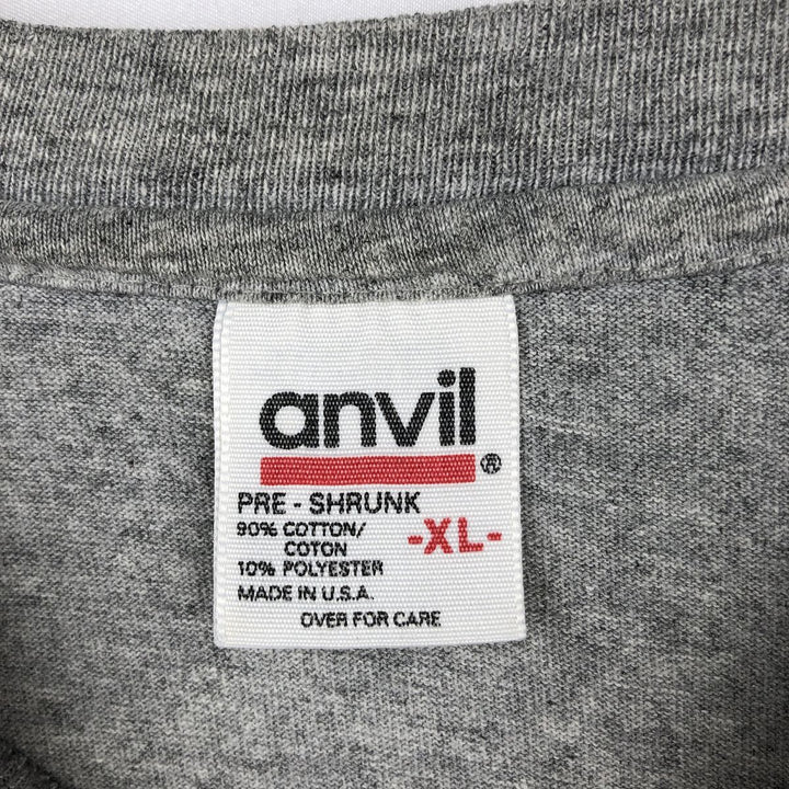90'S Anvil Long-Sleeve T-Shirt, Made in USA, Men's XL (approx.), Vintage cotton gray type Vintage Second Hand