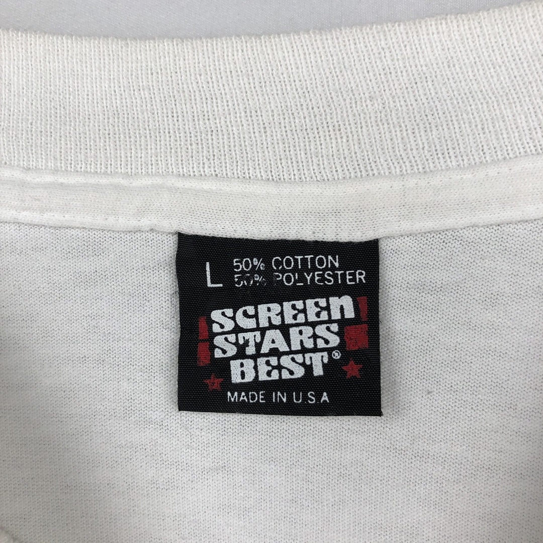 90'S SCREEN STARS Long Sleeve T-Shirt Made in USA Men's Size L Vintage cotton white type Vintage Second Hand
