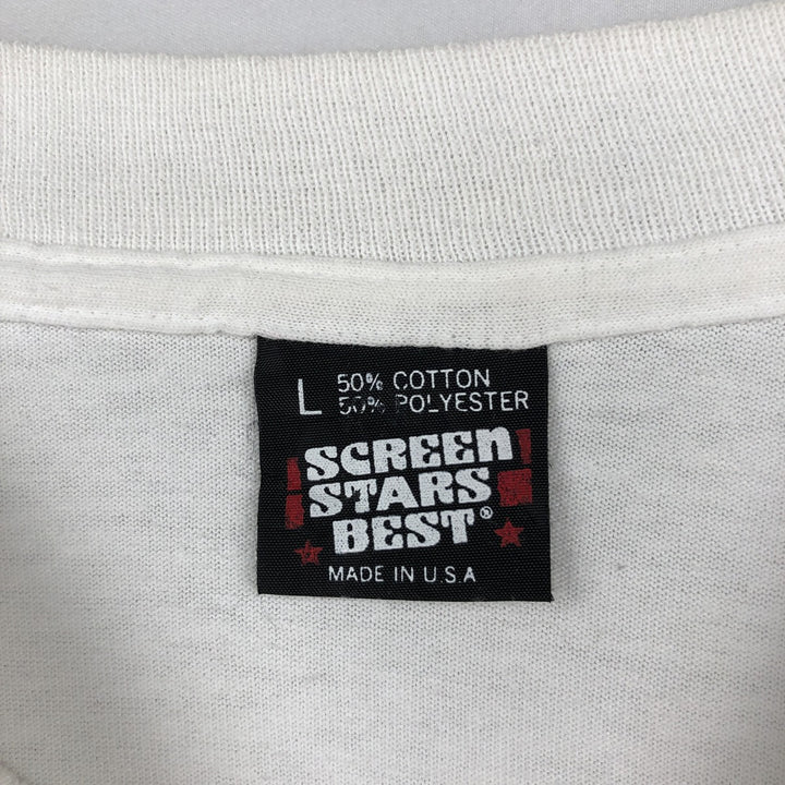 90'S SCREEN STARS Long Sleeve T-Shirt Made in USA Men's Size L Vintage cotton white type Vintage Second Hand