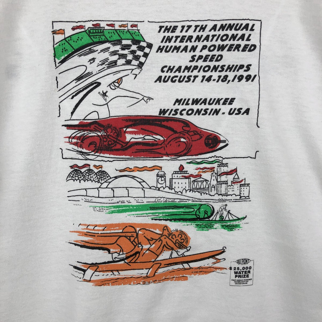 90'S SCREEN STARS Long Sleeve T-Shirt Made in USA Men's Size L Vintage cotton white type Vintage Second Hand