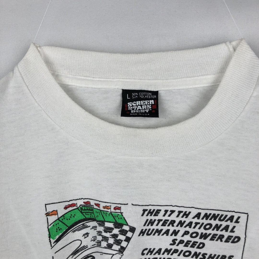 90'S SCREEN STARS Long Sleeve T-Shirt Made in USA Men's Size L Vintage cotton white type Vintage Second Hand