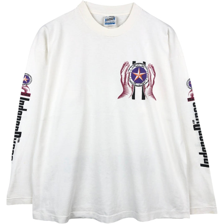 90'S Fruit of the Loom Screen Stars Long-Sleeve T-Shirt (Men's XL equivalent) cotton white type Vintage Second Hand