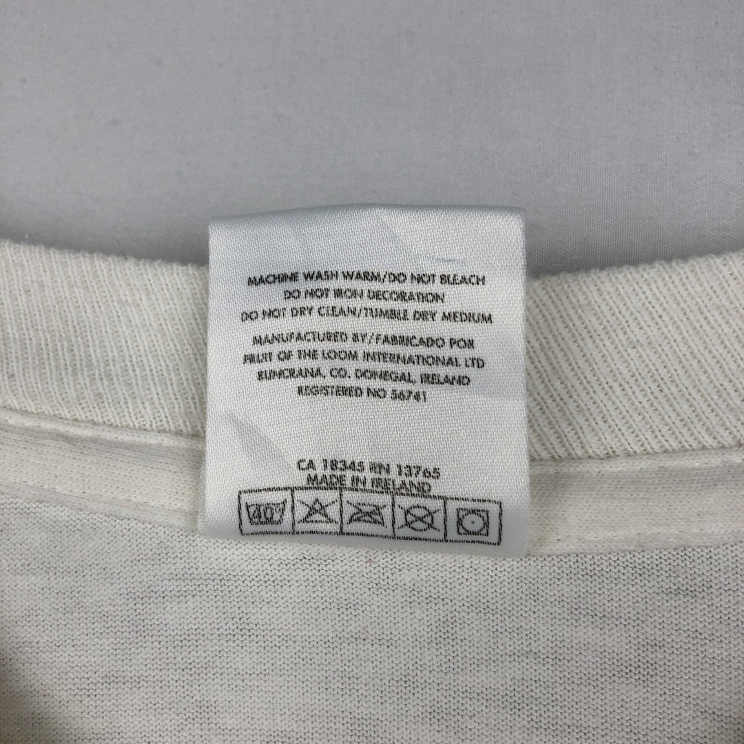 90'S Fruit of the Loom Screen Stars Long-Sleeve T-Shirt (Men's XL equivalent) cotton white type Vintage Second Hand