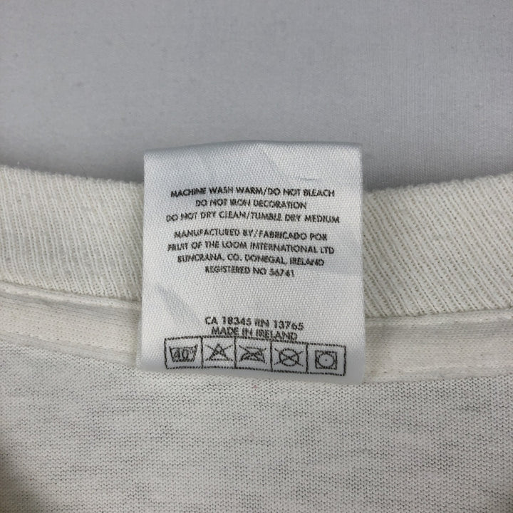 90'S Fruit of the Loom Screen Stars Long-Sleeve T-Shirt (Men's XL equivalent) cotton white type Vintage Second Hand