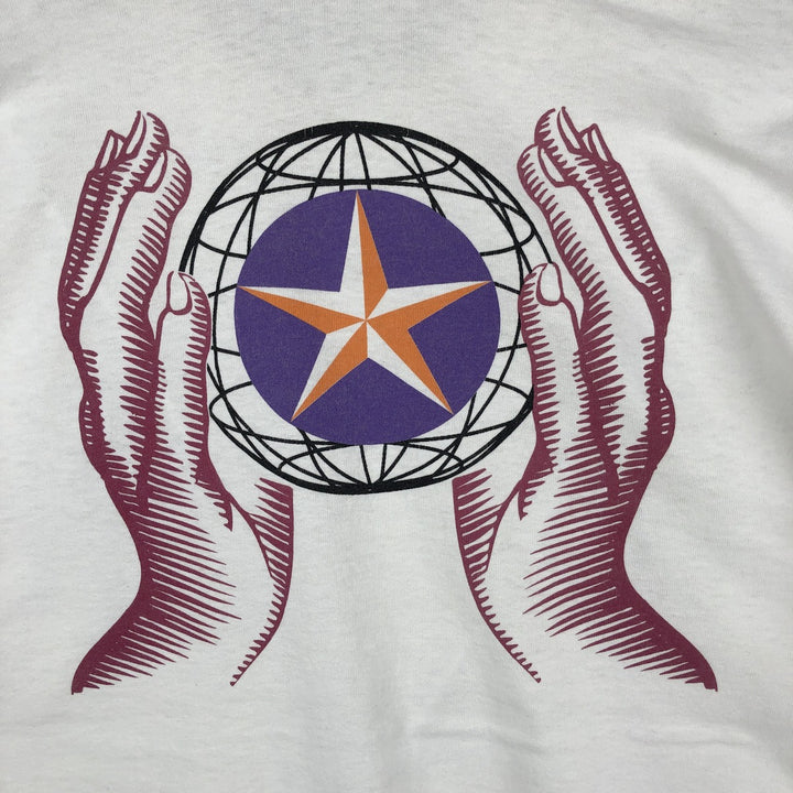 90'S Fruit of the Loom Screen Stars Long-Sleeve T-Shirt (Men's XL equivalent) cotton white type Vintage Second Hand
