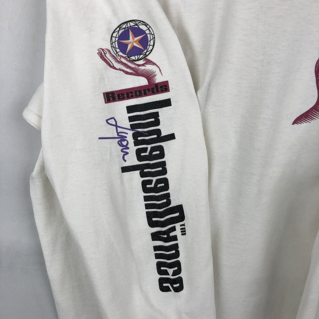90'S Fruit of the Loom Screen Stars Long-Sleeve T-Shirt (Men's XL equivalent) cotton white type Vintage Second Hand