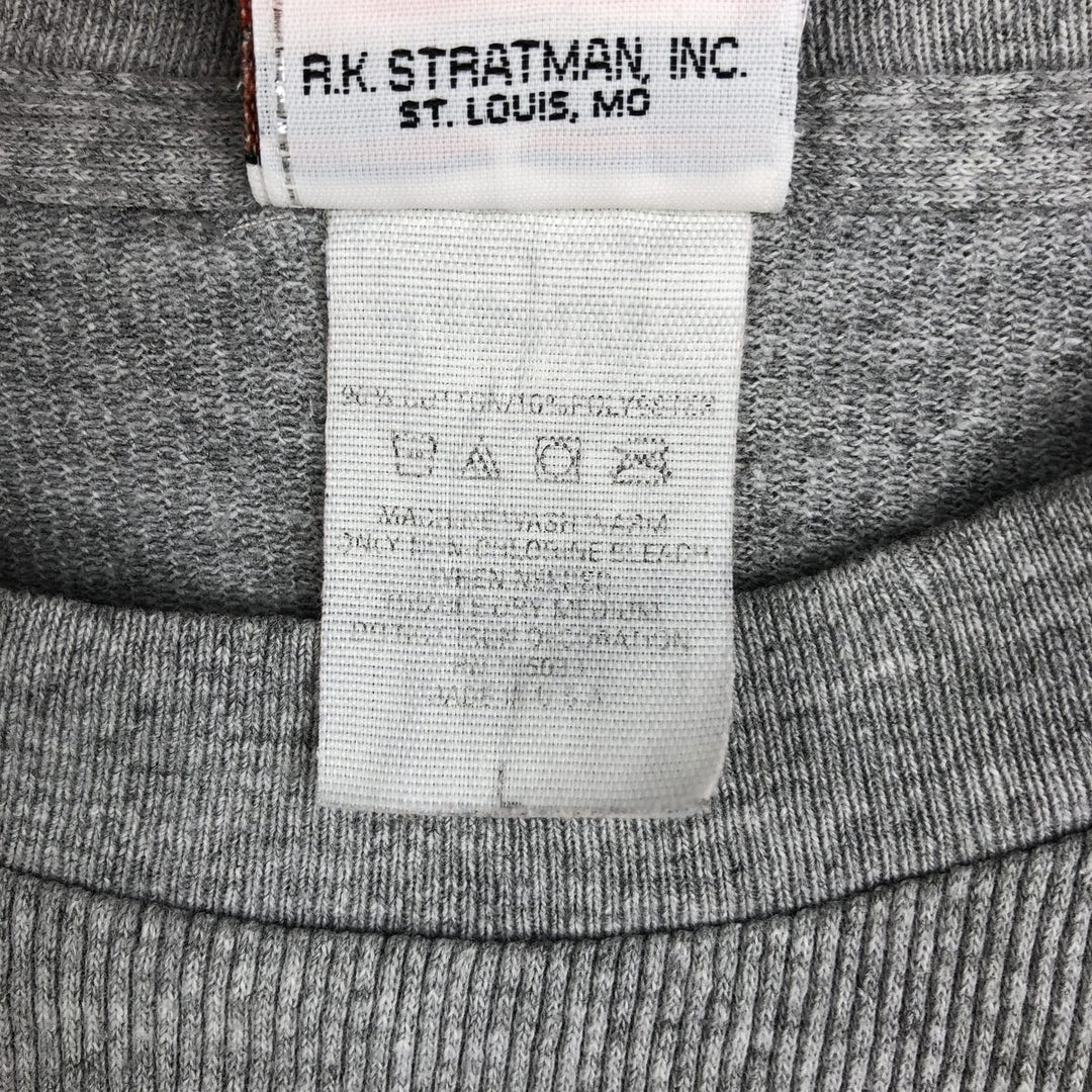 2000'S Harley-Davidson Eagle Pattern Motorcycle Thermal Long-Sleeve T-Shirt, Made in USA, Men's Size L (approx.) cotton gray type Vintage Second Hand