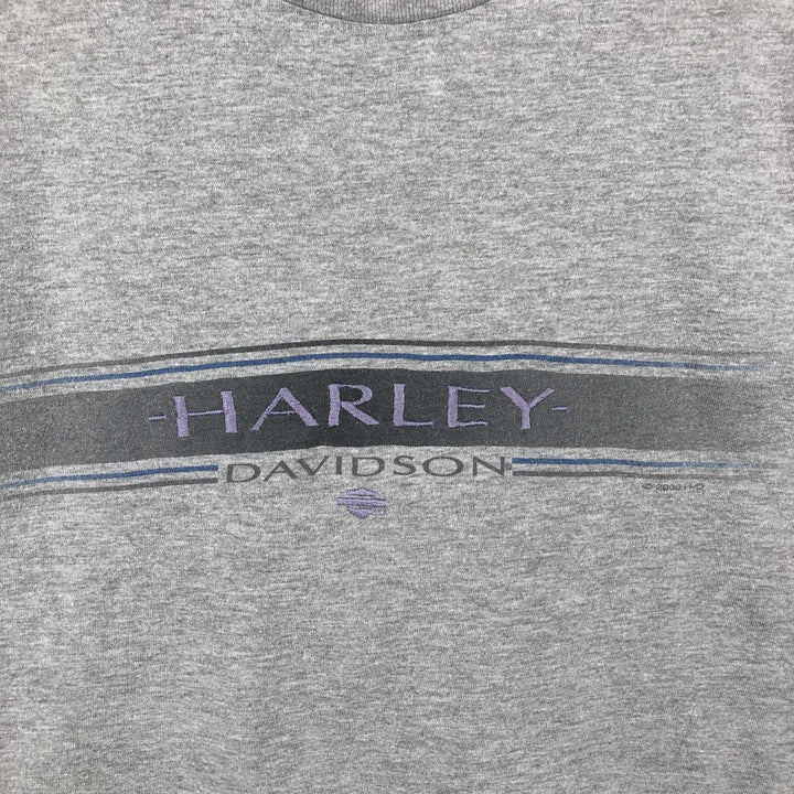 2000'S Harley-Davidson Motorcycle Long-Sleeve T-Shirt, Made in USA, Men's Size L (approx.) cotton gray type Vintage Second Hand