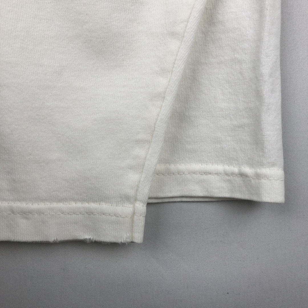 90'S Harley-Davidson Motorcycle Henley Neck Long-Sleeve T-Shirt (Men's XL equivalent) cotton white type Vintage Second Hand