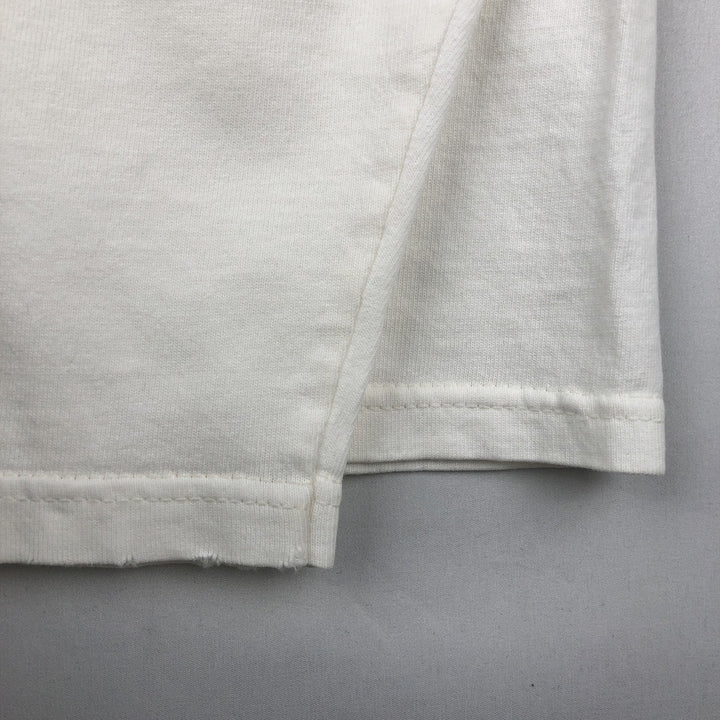 90'S Harley-Davidson Motorcycle Henley Neck Long-Sleeve T-Shirt (Men's XL equivalent) cotton white type Vintage Second Hand