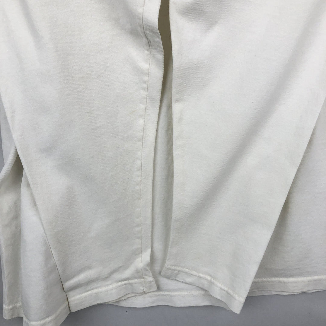 90'S Harley-Davidson Motorcycle Henley Neck Long-Sleeve T-Shirt (Men's XL equivalent) cotton white type Vintage Second Hand