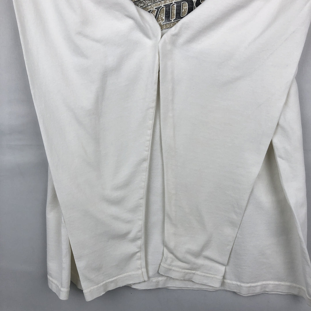 90'S Harley-Davidson Motorcycle Henley Neck Long-Sleeve T-Shirt (Men's XL equivalent) cotton white type Vintage Second Hand