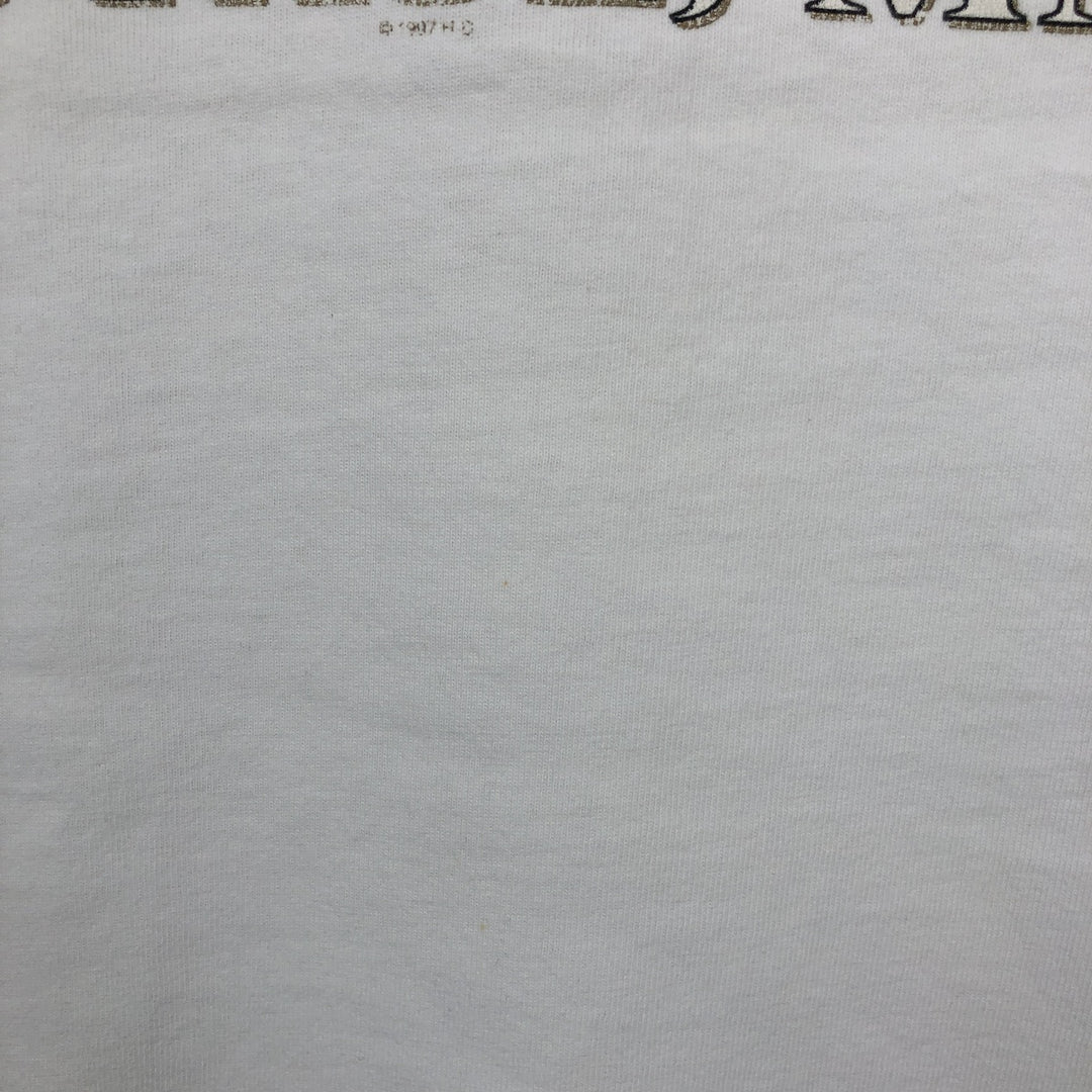 90'S Harley-Davidson Motorcycle Henley Neck Long-Sleeve T-Shirt (Men's XL equivalent) cotton white type Vintage Second Hand