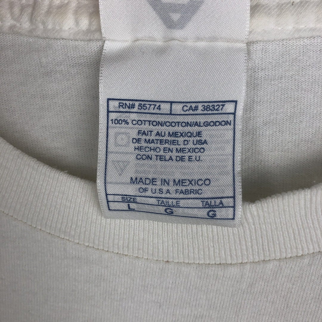 90s-era ALSTYLE Motorcycle Long-Sleeve T-Shirt (Men's Size L) cotton white type Vintage Second Hand