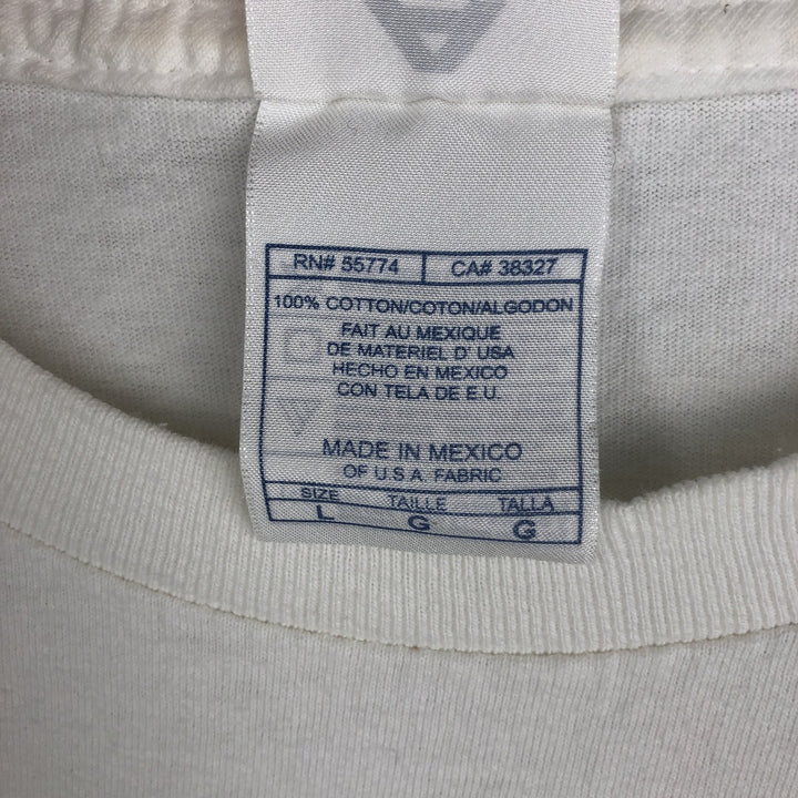 90s-era ALSTYLE Motorcycle Long-Sleeve T-Shirt (Men's Size L) cotton white type Vintage Second Hand