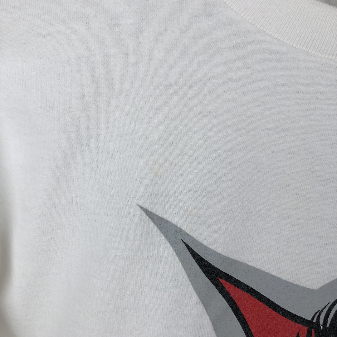 90s-era ALSTYLE Motorcycle Long-Sleeve T-Shirt (Men's Size L) cotton white type Vintage Second Hand