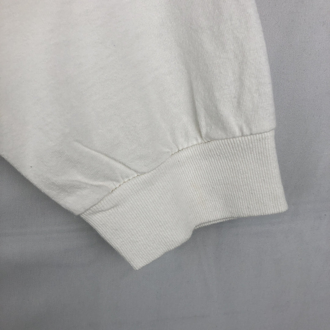 90s-era ALSTYLE Motorcycle Long-Sleeve T-Shirt (Men's Size L) cotton white type Vintage Second Hand