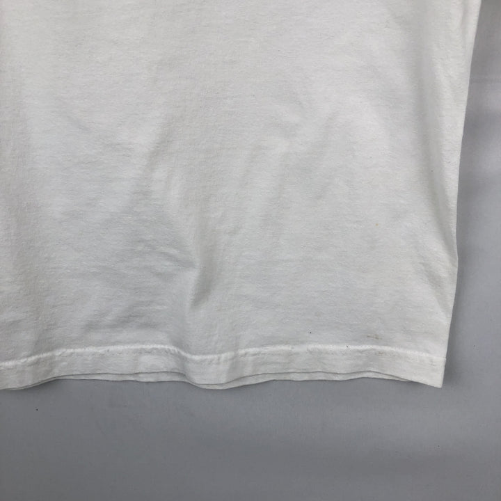 90s-era ALSTYLE Motorcycle Long-Sleeve T-Shirt (Men's Size L) cotton white type Vintage Second Hand