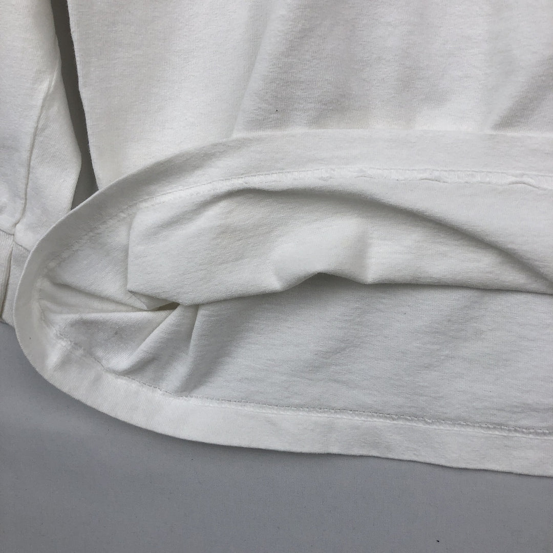 90s-era ALSTYLE Motorcycle Long-Sleeve T-Shirt (Men's Size L) cotton white type Vintage Second Hand