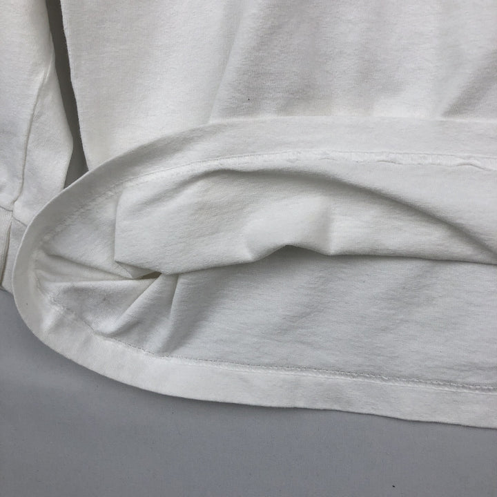 90s-era ALSTYLE Motorcycle Long-Sleeve T-Shirt (Men's Size L) cotton white type Vintage Second Hand