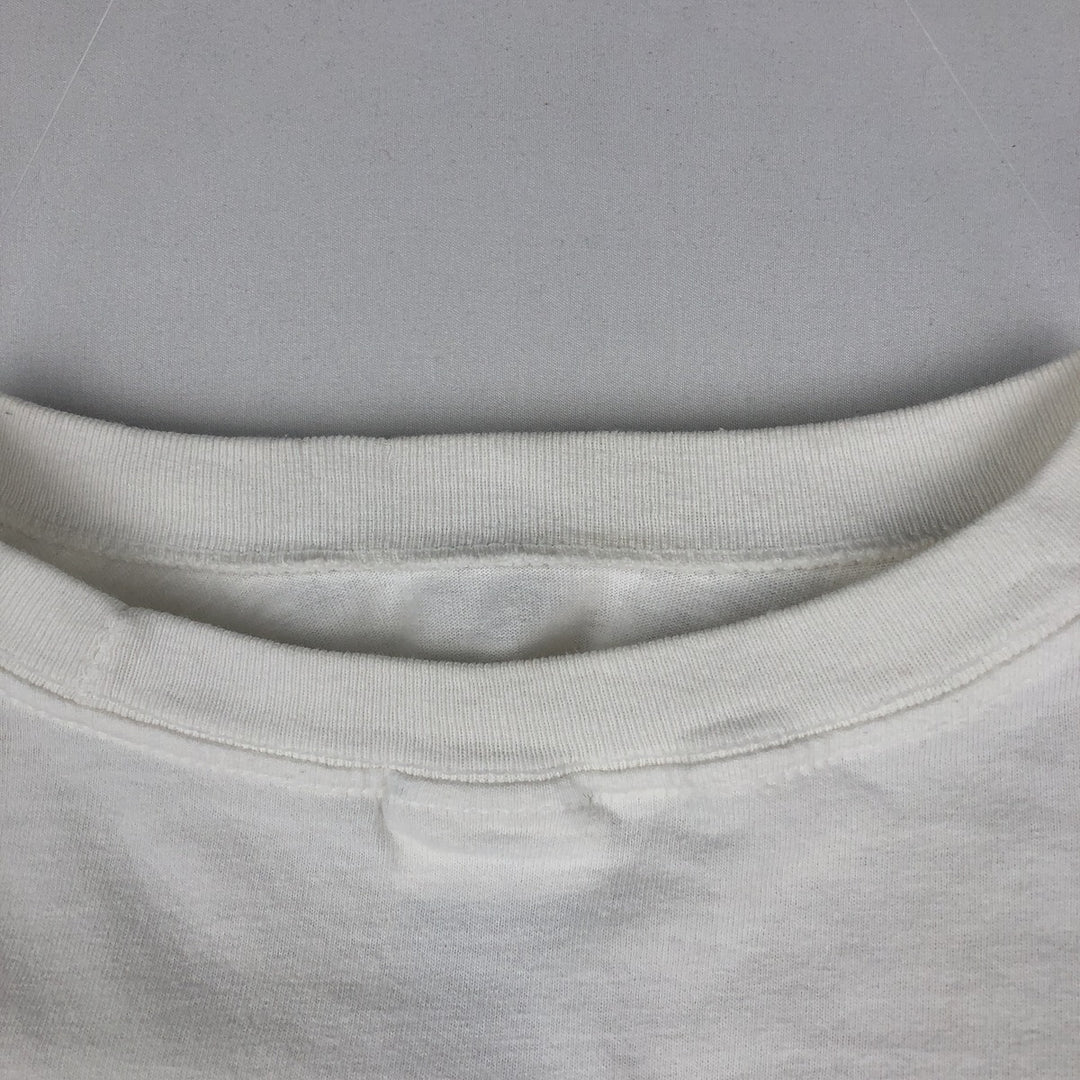 90s-era ALSTYLE Motorcycle Long-Sleeve T-Shirt (Men's Size L) cotton white type Vintage Second Hand
