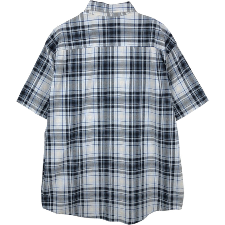 Dickies Check Pattern Short Sleeve Work Shirt Men's XL cotton Blue type light blue Vintage Second Hand