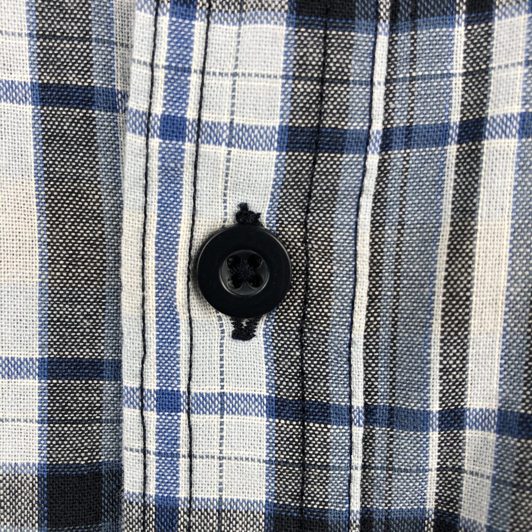 Dickies Check Pattern Short Sleeve Work Shirt Men's XL cotton Blue type light blue Vintage Second Hand