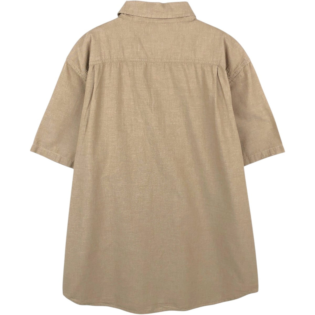 Carhartt Relaxed Fit Button-down Short Sleeve Work Shirt, Men's XL cotton Beige type Vintage Second Hand