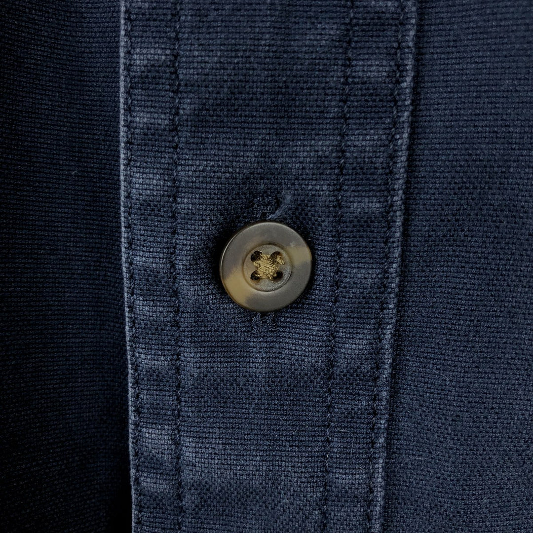 Carhartt Relaxed Fit Button-down Short Sleeve Work Shirt, Men's Size L cotton navy blue type Vintage Second Hand