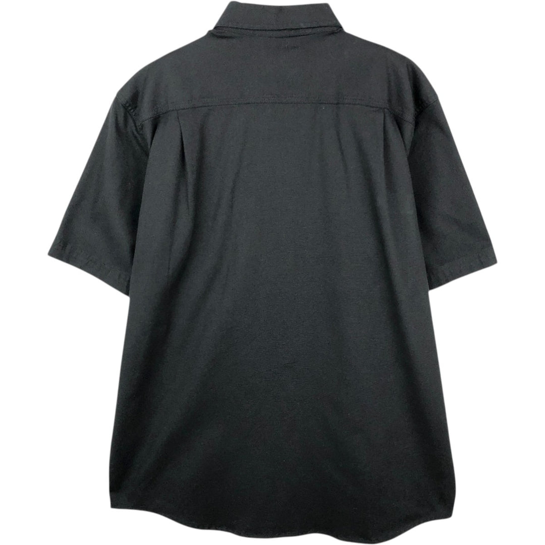 Carhartt Relaxed Fit Rugged Flex Button-Down Short-Sleeve Work Shirt (Men's Size L) cotton black type Vintage Second Hand