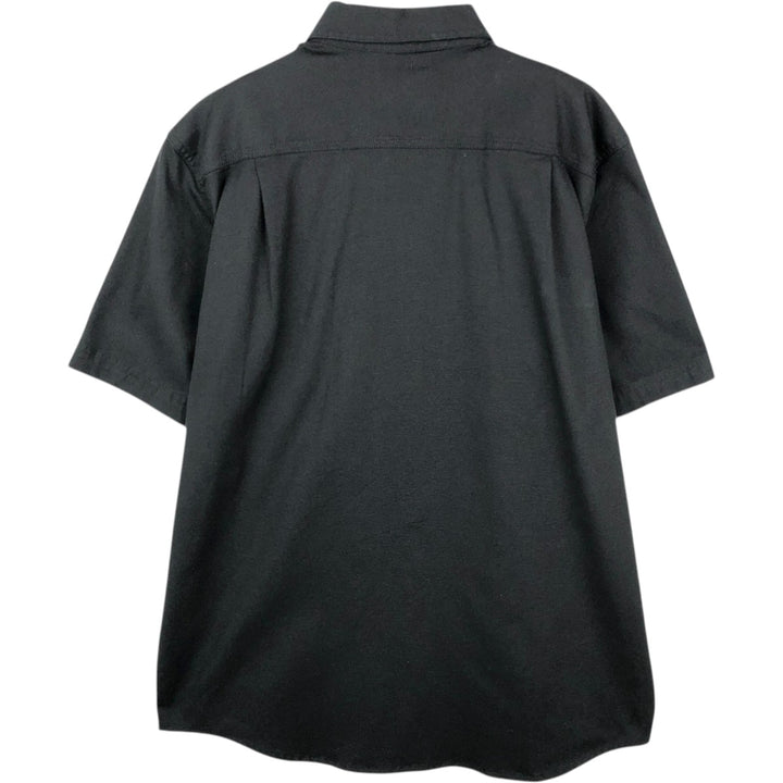 Carhartt Relaxed Fit Rugged Flex Button-Down Short-Sleeve Work Shirt (Men's Size L) cotton black type Vintage Second Hand
