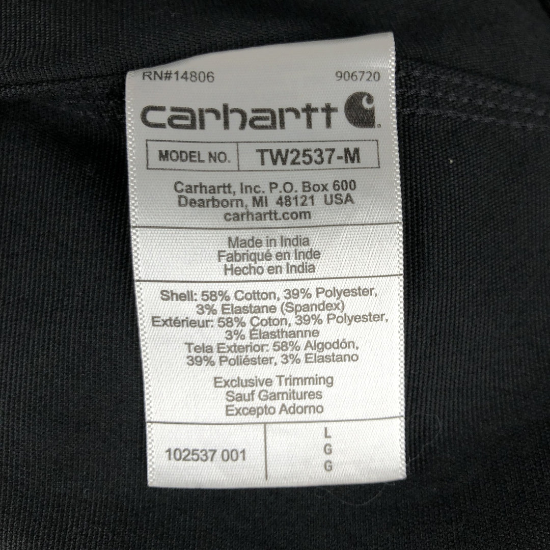 Carhartt Relaxed Fit Rugged Flex Button-Down Short-Sleeve Work Shirt (Men's Size L) cotton black type Vintage Second Hand