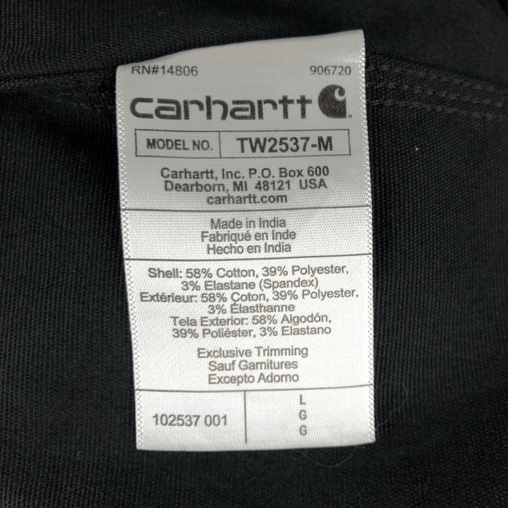 Carhartt Relaxed Fit Rugged Flex Button-Down Short-Sleeve Work Shirt (Men's Size L) cotton black type Vintage Second Hand