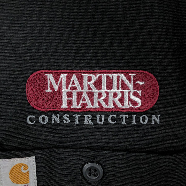 Carhartt Relaxed Fit Rugged Flex Button-Down Short-Sleeve Work Shirt (Men's Size L) cotton black type Vintage Second Hand