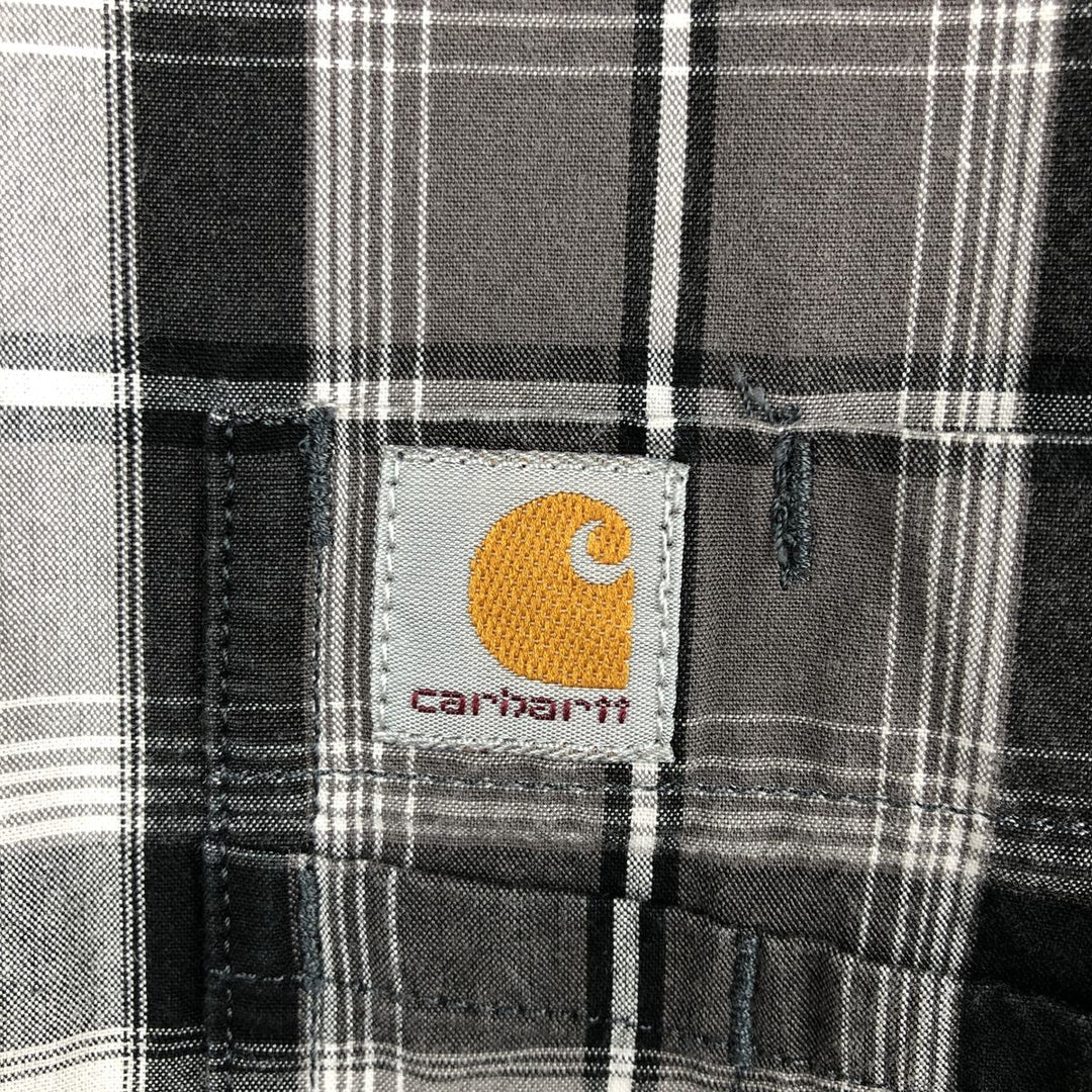 Carhartt RELAXED FIT Check Pattern Short Sleeve Work Shirt Men's XL cotton black type Vintage Second Hand