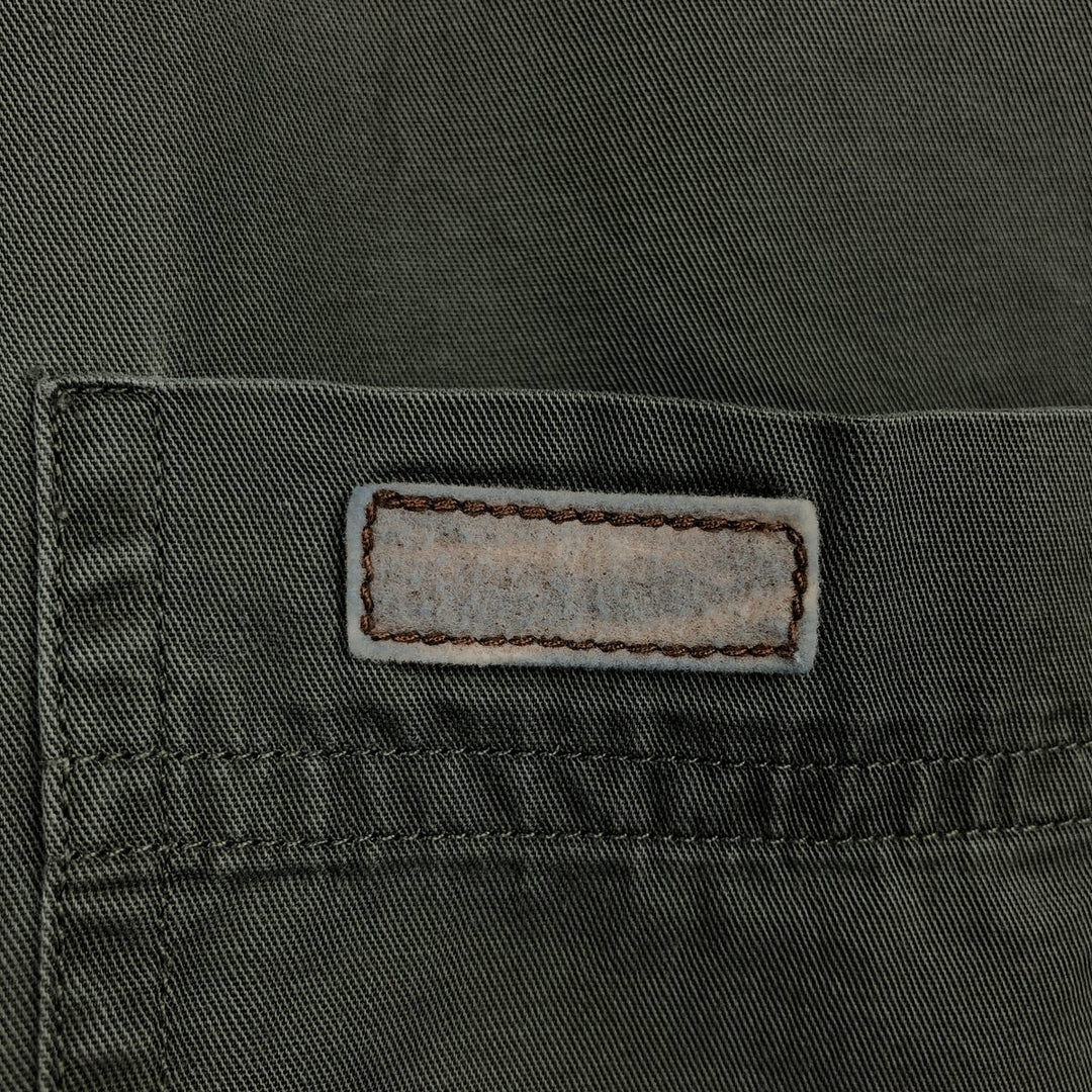 Carhartt Hidden Button Down Short Sleeve Work Shirt, Men's Size L cotton Khaki type Vintage Second Hand