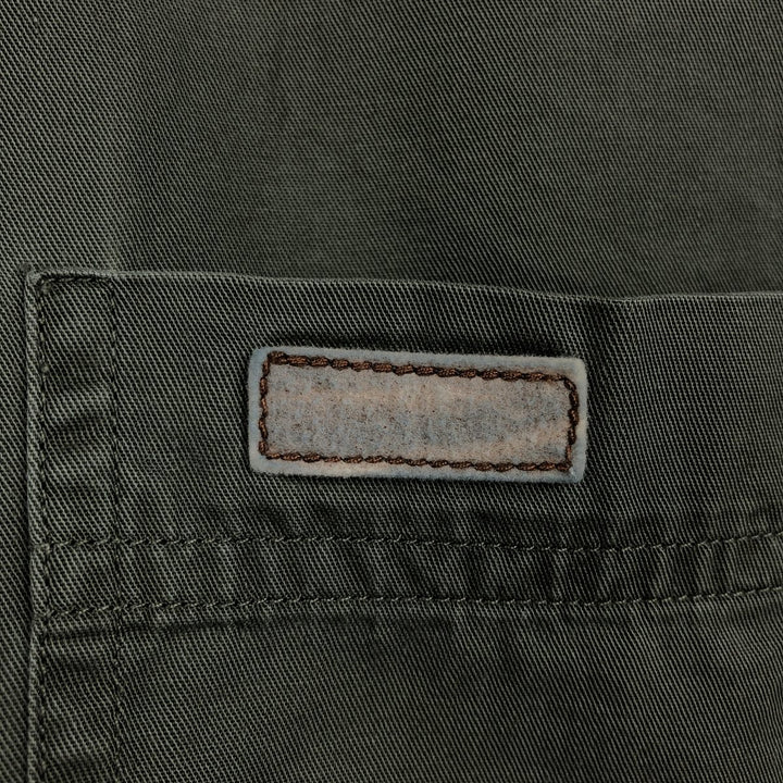 Carhartt Hidden Button Down Short Sleeve Work Shirt, Men's Size L cotton Khaki type Vintage Second Hand